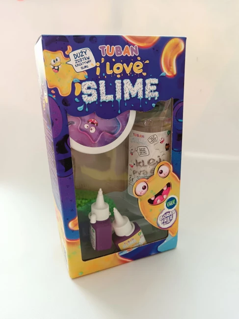 tuban-i-love-slime-duży-zestaw-kreatywny-slime-przód-pudełka-z-okienkiem-w-którym-widać-klej-PVA-aktywator-barwnik-aromat-kulki-mineralne.jpg