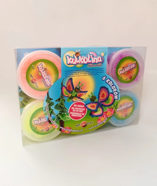 przód-przezroczystego-opakowania-Art-and-Play-Kulkolina-Neonowa-6-kolorów-plastikowe-pojemniczki-z-pomarańczową-różową-fioletową-żółtą-zieloną-i-niebieską-masą-plastyczną.jpg