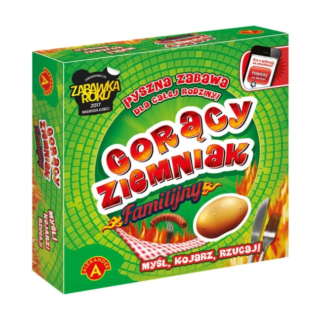 zielone-pudełko-gry-gorący-ziemniak-familijny-marki-alexander-na-pudełku-ilustracja-ziemniaka-kiełbaski-noża-i-widelca.png