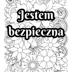 Plakat do kolorowania „Jestem bezpieczna” A3
